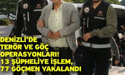 Denizli’de Terör ve Göç Operasyonları! 13 Şüpheliye İşlem, 77 Göçmen Yakalandı