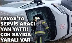 Tavas’ta servis aracı yan yattı! Çok sayıda yaralı var