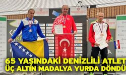 65 yaşındaki Denizlili atlet üç altın madalya yurda döndü