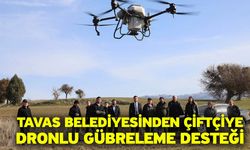 Tavas Belediyesinden çiftçiye dronlu gübreleme desteği