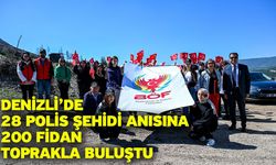 Denizli’de 28 polis şehidi anısına 200 fidan toprakla buluştu