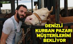 Denizli kurban pazarı müşterilerini bekliyor