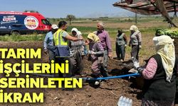 Tarım işçilerini serinleten ikram
