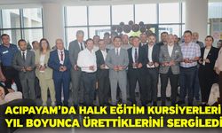 Acıpayam’da halk eğitim kursiyerleri yıl boyunca ürettiklerini sergiledi