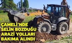 Çameli’nde selin bozduğu arazi yolları bakıma alındı