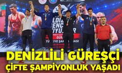 Denizlili güreşçi çifte şampiyonluk yaşadı