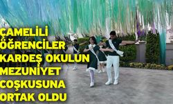 Çamelili öğrenciler kardeş okulun mezuniyet coşkusuna ortak oldu