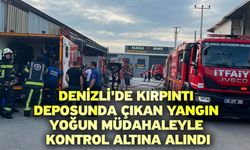 Denizli'de kırpıntı deposunda çıkan yangın yoğun müdahaleyle kontrol altına alındı