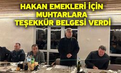 Hakan emekleri için muhtarlara teşekkür belgesi verdi
