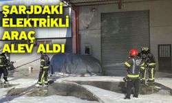 Şarjdaki elektrikli araç alev aldı