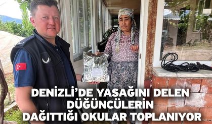 Denizli’de yasağını delen düğüncülerin dağıttığı okular toplanıyor