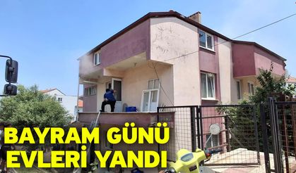 Kurban ile uğraşan ailenin evi yandı