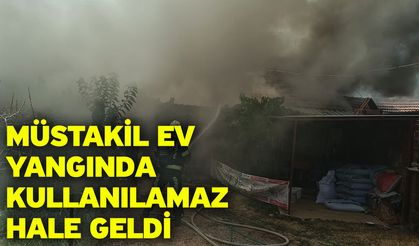 Müstakil ev yangında kullanılamaz hale geldi