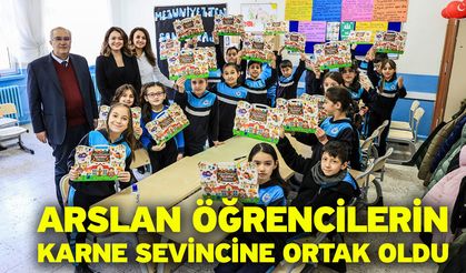 Arslan öğrencilerin karne sevincine ortak oldu