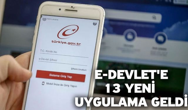 e-Devlet'e 13 Yeni Uygulama Geldi