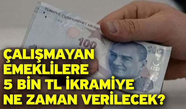 Çalışmayan emeklilere 5 bin TL ikramiye ne zaman verilecek?