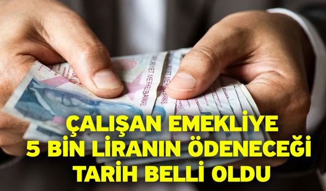 Çalışan Emekliye 5 Bin Liranın Ödeneceği Tarih Belli Oldu