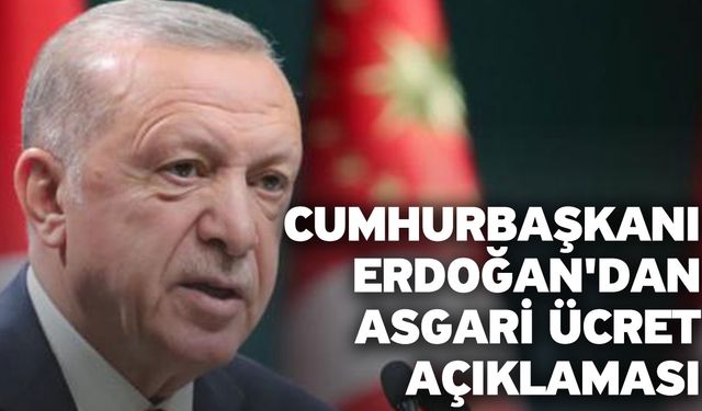 Cumhurbaşkanı Erdoğan'dan asgari ücret açıklaması