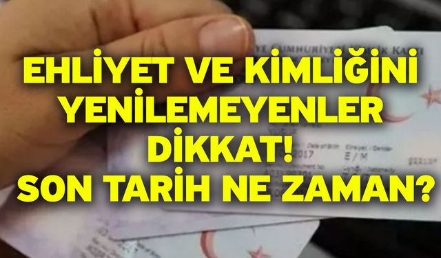 Ehliyet ve kimliğini yenilemeyenler dikkat! Son tarih ne zaman?