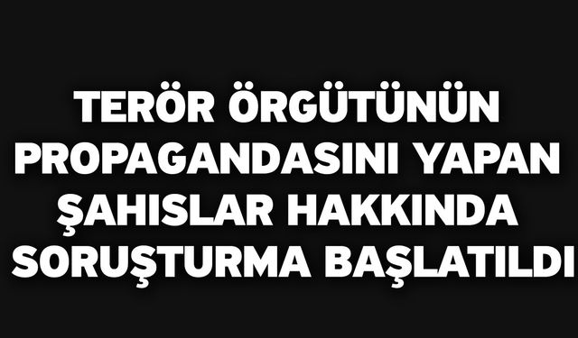 Terör örgütünün propagandasını yapan şahıslar hakkında soruşturma başlatıldı