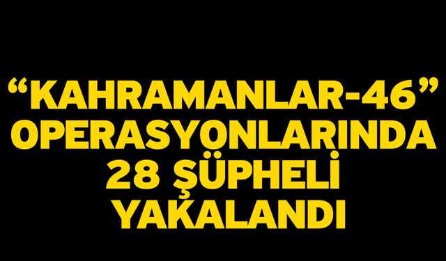 “Kahramanlar-46” operasyonlarında 28 şüpheli yakalandı