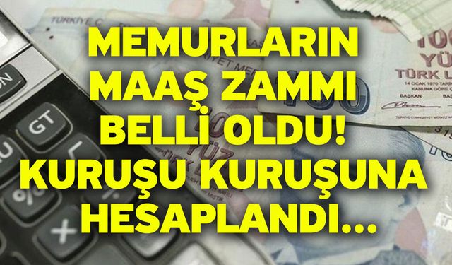 Memurların maaş zammı belli oldu! Kuruşu kuruşuna hesaplandı...