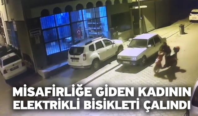 Misafirliğe giden kadının elektrikli bisikleti çalındı