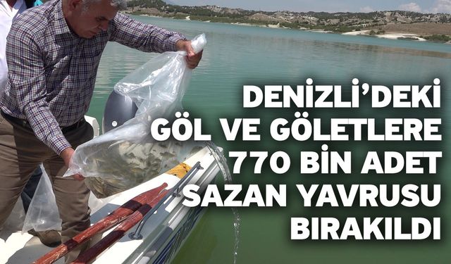 Denizli’deki göl ve göletlere 770 bin adet sazan yavrusu bırakıldı