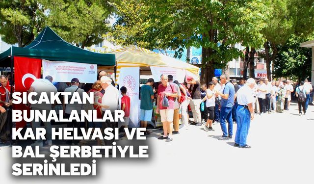 Sıcaktan bunalanlar kar helvası ve bal şerbetiyle serinledi