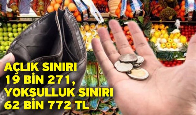 Açlık Sınırı 19 Bin 271, Yoksulluk Sınırı 62 Bin 772 TL