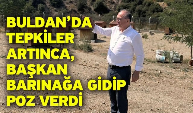 Buldan’da tepkiler artınca, Başkan barınağa gidip poz verdi