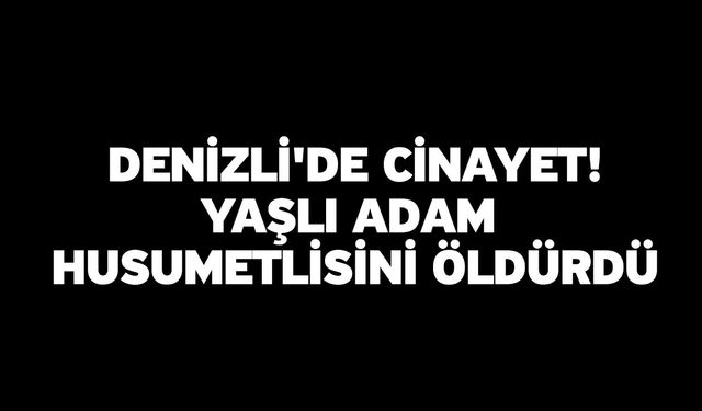 Denizli'de cinayet! Yaşlı adam husumetlisini öldürdü