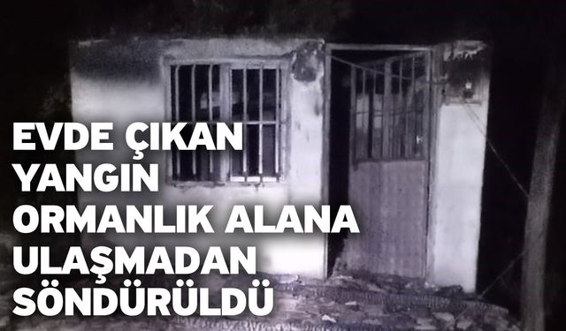 Evde çıkan yangın ormanlık alana ulaşmadan söndürüldü