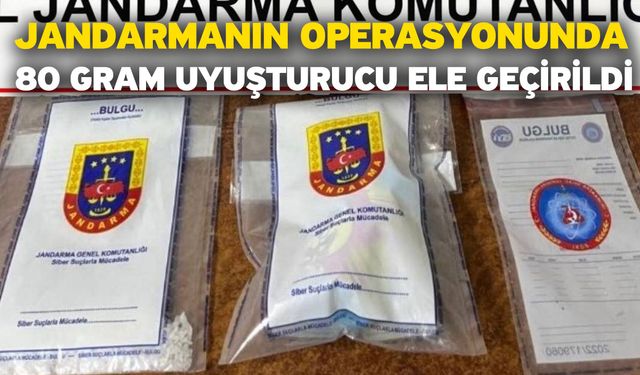 Jandarmanın operasyonunda 80 gram uyuşturucu ele geçirildi