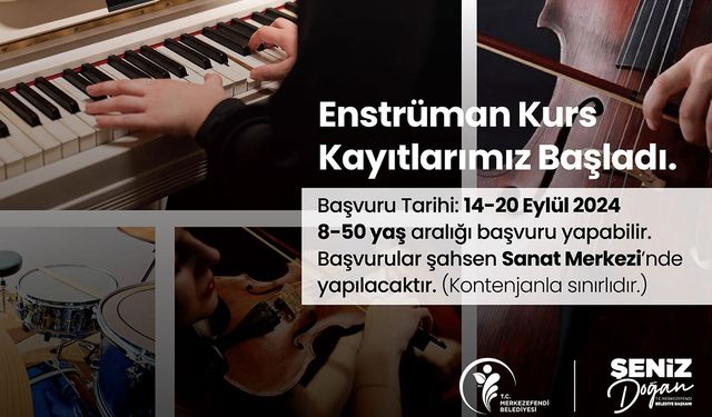 Merkezefendi’de Enstrüman Kurslarında Kayıtlar Başladı