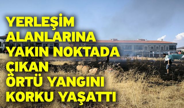 Yerleşim alanlarına yakın noktada çıkan örtü yangını korku yaşattı