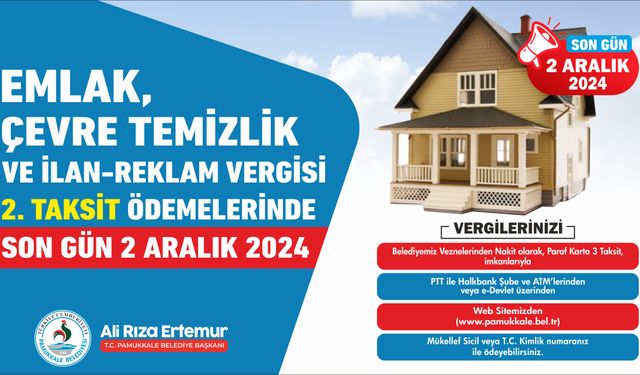 Pamukkale’de 2. Vergi ödeme dönemi başladı