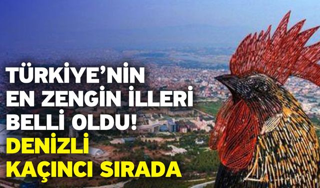 Türkiye’nin en zengin illeri belli oldu! Denizli kaçıncı sırada