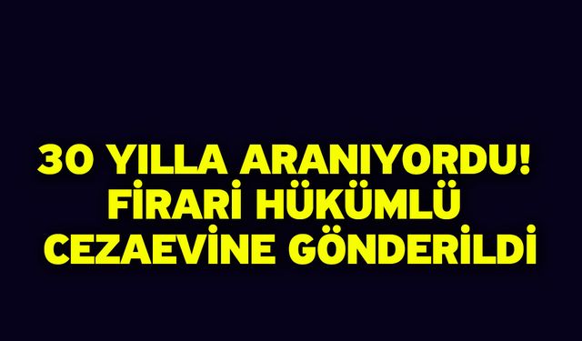 30 yılla aranıyordu! Firari hükümlü cezaevine gönderildi