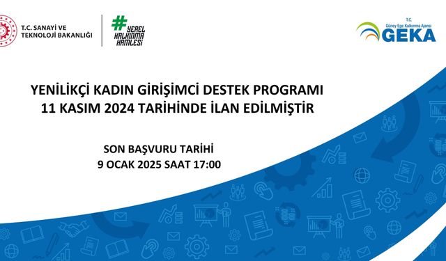 GEKA, 2024 Yılı Yenilikçi Kadın Girişimci Destek Programı’nı ilan etti