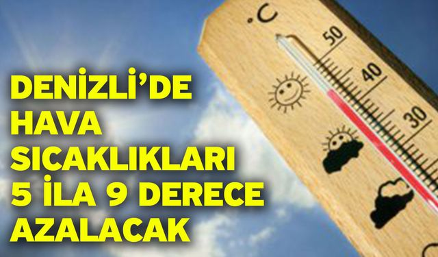 Denizli’de hava sıcaklıkları 5 ila 9 derece azalacak