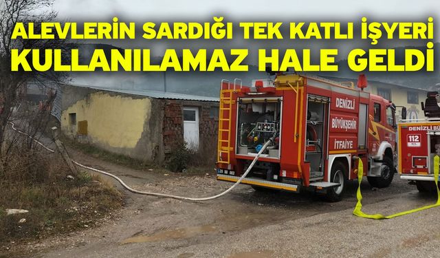 Alevlerin sardığı tek katlı işyeri kullanılamaz hale geldi