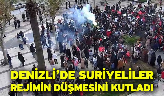 Denizli’de Suriyeliler rejimin düşmesini kutladı