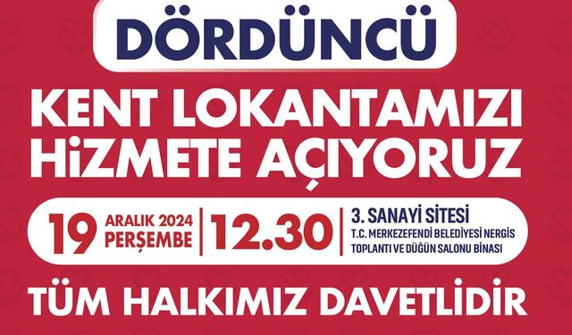 Denizli Büyükşehrin dördüncü kent lokantası hizmete açılıyor