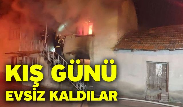 Kış günü evsiz kaldılar