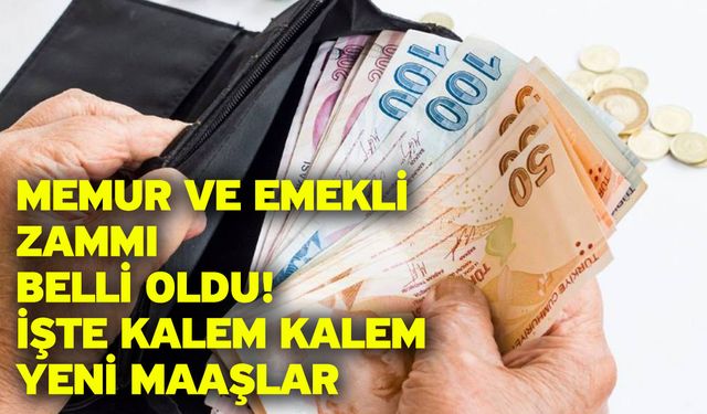 Memur ve emekli zammı belli oldu! İşte kalem kalem yeni maaşlar