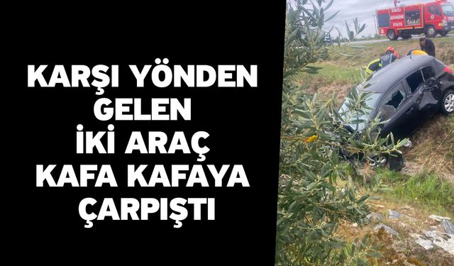 Karşı yönden gelen iki araç kafa kafaya çarpıştı