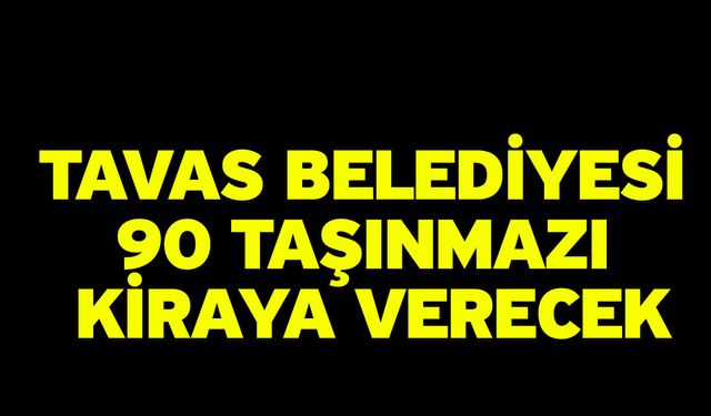 Tavas Belediyesi 90 Taşınmazı Kiraya Verecek
