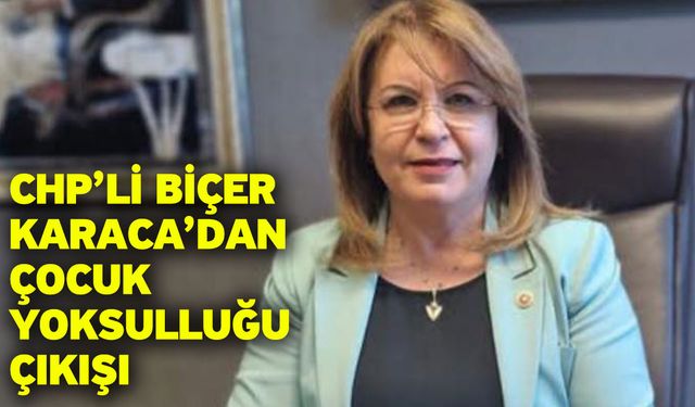 CHP’li Biçer Karaca’dan çocuk yoksulluğu çıkışı