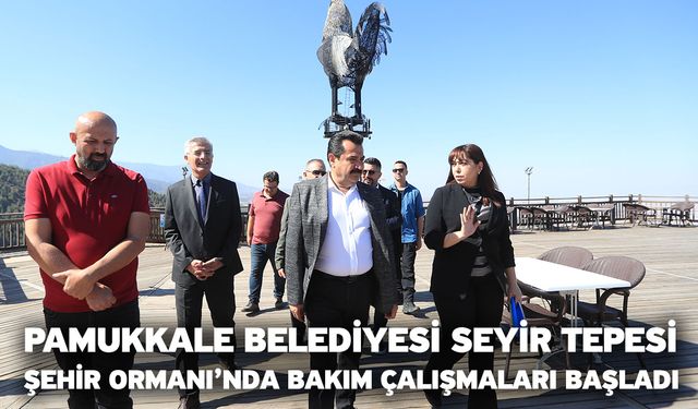 Pamukkale Belediyesi Seyir Tepesi Şehir Ormanı’nda Bakım Çalışmaları Başladı